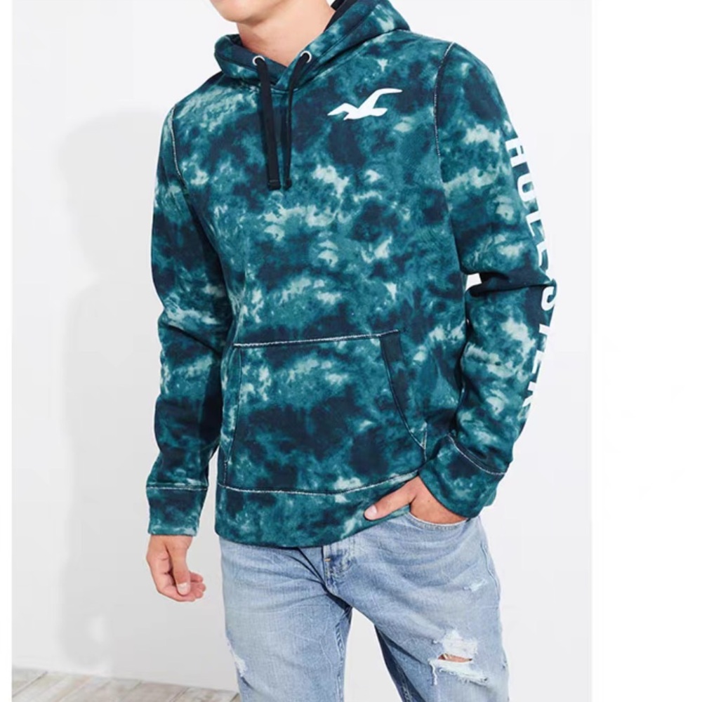 HOLLISTER Ocean Tie-Dye Fleece Hoodie